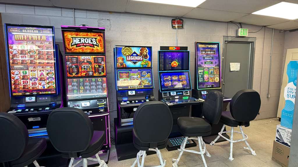 Gaming machines at a client location