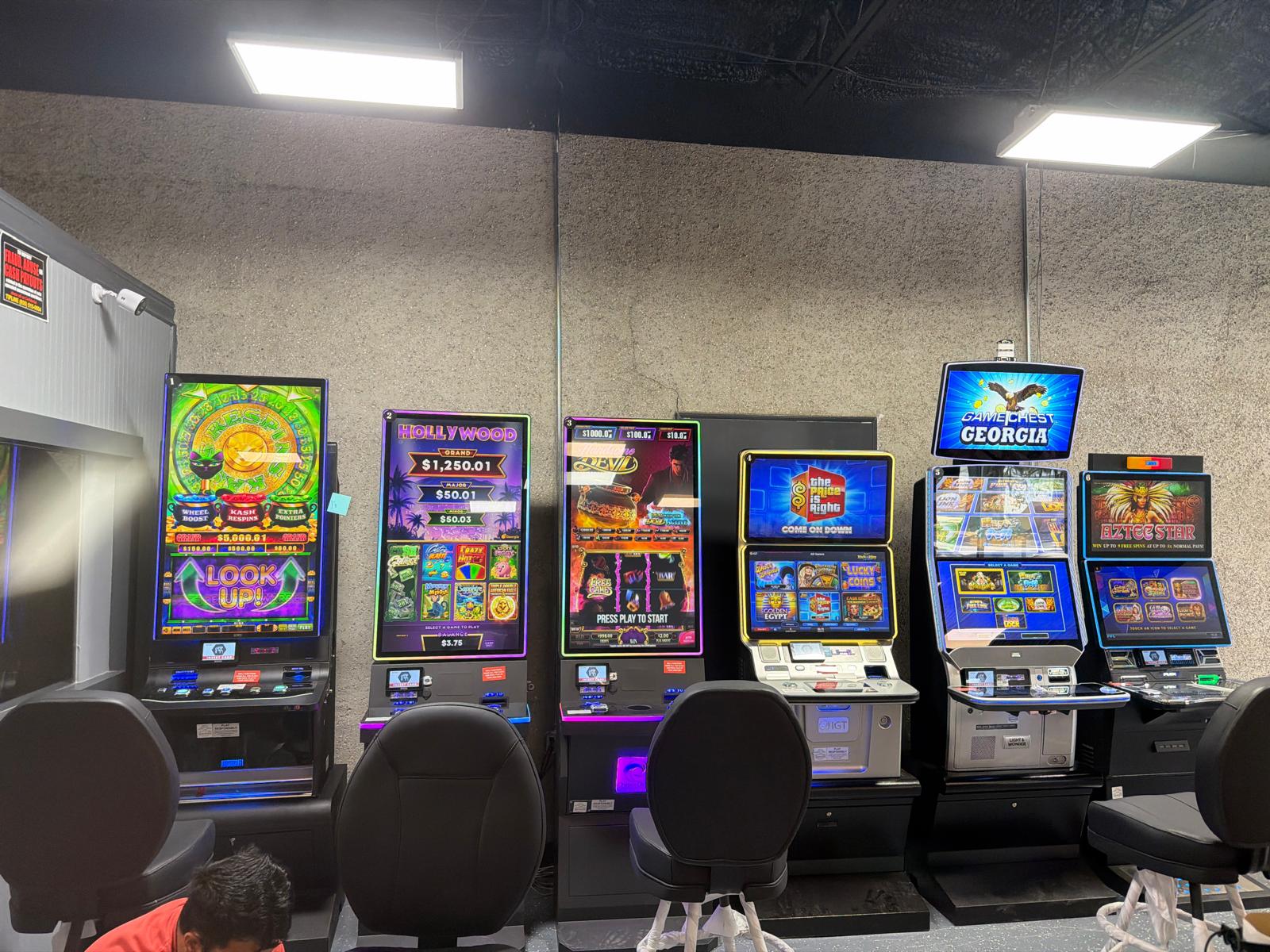 Gaming machines at a location